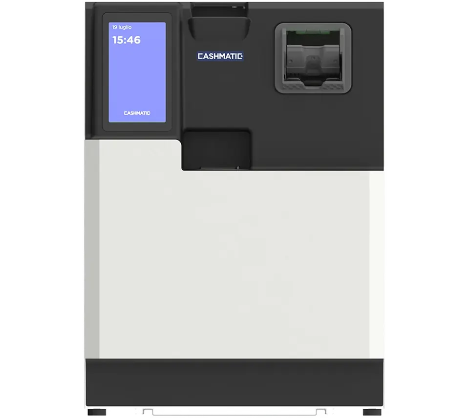 Système de paiement Cashmatic InPay intégré dans un meuble de caisse